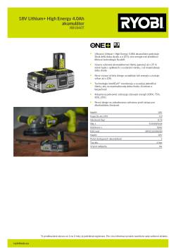 RYOBI RB1840T 18V Lithium+ High Energy 4.0Ah akumulátor 5133005618 A4 PDF