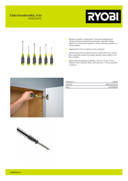 RYOBI RHSDS6PC Sada šroubováků, 6 ks 5132006045 A4 PDF