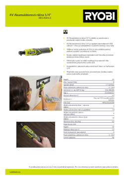 RYOBI RR14W4 4V Akumulátorová ráčna 1/4" 5133006311 A4 PDF