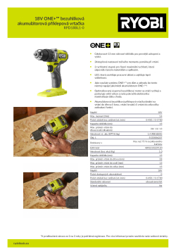 RYOBI RPD18BL1 18V ONE+™ bezuhlíková akumulátorová příklepová vrtačka 5133006237 A4 PDF