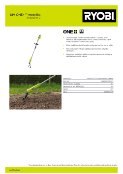 RYOBI RY18GHA 18V One Plus ™ motyčka 5133006260 A4 PDF