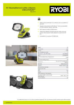 RYOBI RLC4 4V Akumulátorové světlo s klipsem USB LITHIUM™ 5133006312 A4 PDF