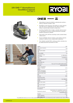 RYOBI RDC18BL 18V ONE+™ Akumulátorový bezuhlíkový tepovač 5133006212 A4 PDF