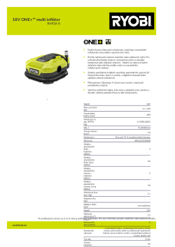 RYOBI RMI18 18V ONE+™ multi inflátor 5133006316 A4 PDF