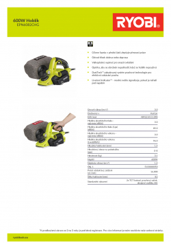 RYOBI EPN6082 600W Hoblík 5133000350 A4 PDF