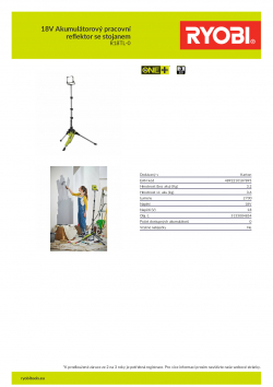 RYOBI R18TL 18V Akumulátorový pracovní reflektor se stojanem 5133004854 A4 PDF