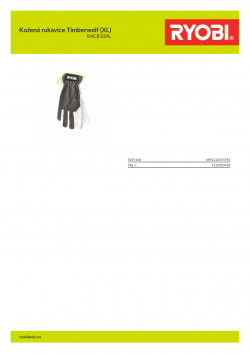 RYOBI RAC810XL Kožená rukavice Timberwolf (XL) 5132003438 A4 PDF