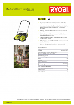 RYOBI R18SW3 18V Akumulátorový zametací stroj 5133004365 A4 PDF