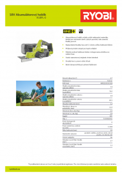 RYOBI R18PL 18V Akumulátorový hoblík 5133002921 A4 PDF