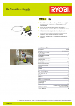 RYOBI R18TP 18V Akumulátorové čerpadlo 5133003934 A4 PDF