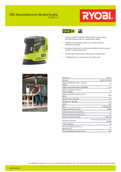 RYOBI R18PS 18V Akumulátorová vibrační bruska 5133002443 A4 PDF