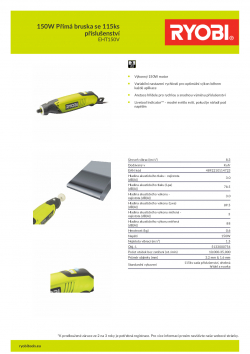 RYOBI EHT150 150W Přímá bruska se 115ks příslušenství 5133000754 A4 PDF