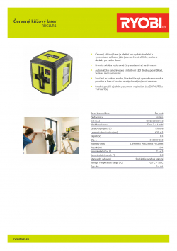 RYOBI RBCLLR1 Červený křížový laser 5133004863 A4 PDF