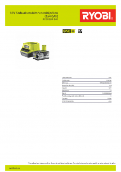 RYOBI RC18120-140 18V Sada akumulátoru s nabíječkou (1x4.0Ah) 5133003360 A4 PDF
