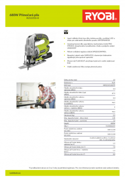 RYOBI RJS1050 680W Přímočará pila 5133002219 A4 PDF