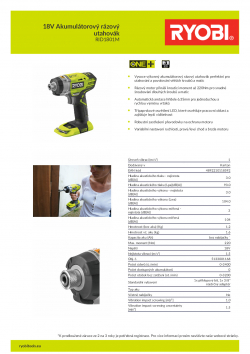 RYOBI RID1801 18V Akumulátorový rázový utahovák 5133001168 A4 PDF