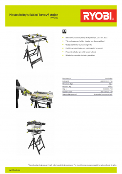 RYOBI RWB03 Nastavitelný skládací kovový stojan 5133001780 A4 PDF