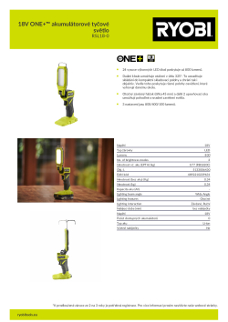RYOBI RSL18 18V ONE+™ akumulátorové tyčové světlo 5133006430 A4 PDF