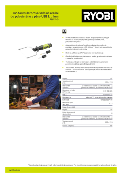 RYOBI RHC4 4V Akumulátorová sada na řezání do polystyrénu a pěny USB Lithium 5133006182 A4 PDF