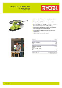 RYOBI RSS200 200W Bruska na třetinu listu brusného papíru 5133003678 A4 PDF
