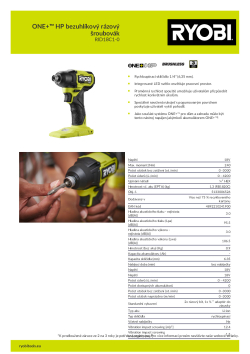 RYOBI RID18C1 ONE+™ HP bezuhlíkový rázový šroubovák 5133006526 A4 PDF
