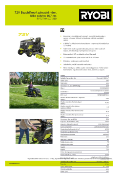 RYOBI RY72TMX107 72V Bezuhlíkový zahradní rider, šířka záběru 107 cm 5133006302 A4 PDF