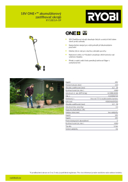 RYOBI RY18EGA 18V ONE+™ akumulátorový zastřihovač okrajů 5133006724 A4 PDF