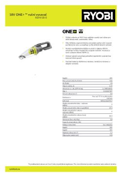 RYOBI RSHV18 18V ONE+ ™ ruční vysavač 5133007097 A4 PDF