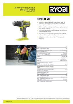 RYOBI RPD18BL3 18V ONE+™ bezuhlíková příklepová vrtačka 5133007125 A4 PDF