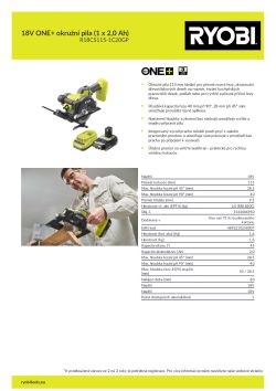 RYOBI R18CS115 18V ONE+ okružní pila (1 x 2,0 Ah) 5133006950 A4 PDF
