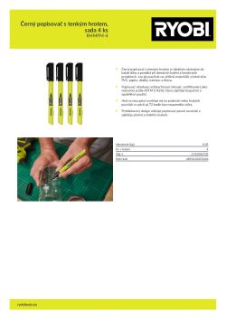 RYOBI RHMFM Černý popisovač s tenkým hrotem, sada 4 ks 5132006705 A4 PDF
