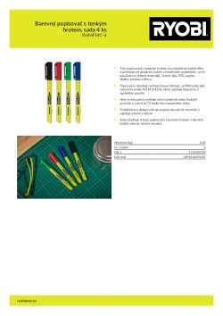 RYOBI RHMFMC Barevný popisovač s tenkým hrotem, sada 4 ks 5132006706 A4 PDF