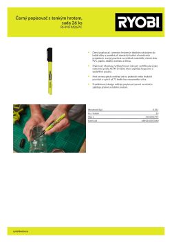 RYOBI RHMFM Černý popisovač s tenkým hrotem, sada 26 ks 5132006794 A4 PDF
