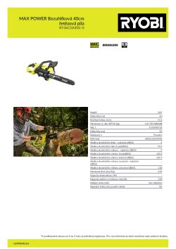 RYOBI RY36CSX40C MAX POWER Bezuhlíková 40cm řetězová pila 5133006726 A4 PDF