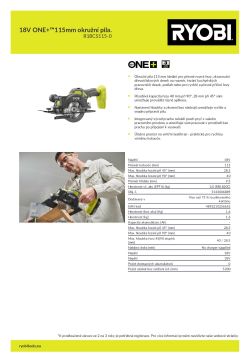 RYOBI R18CS115 18V ONE+™115mm okružní pila. 5133006889 A4 PDF
