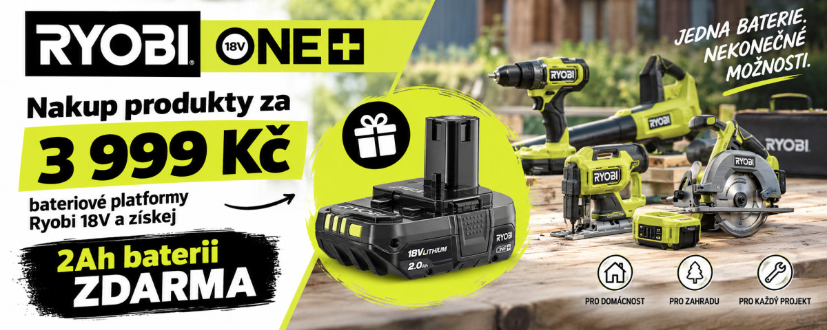 Ryobi 18V - baterie zdarma
