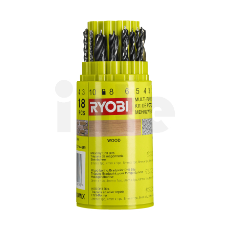 RYOBI RAK18DMIX 18ks sada multifunkčních vrtáků 5132004669