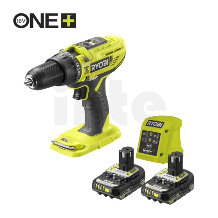RYOBI R18PD32 18V ONE+™ Akumulátorová bezuhlíková příklepová vrtačka (2 x 2,0 Ah) 5133006898