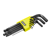 RYOBI RHFHKB-9 9dílná Sada zakulacených imbusových klíčů 5132006698