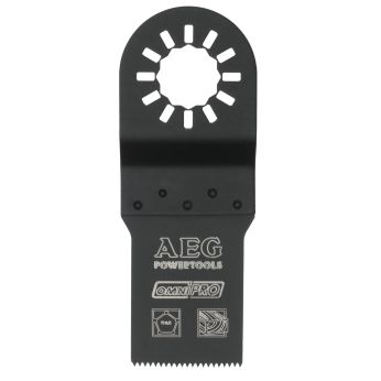 RYOBI Blades for Oscillating Tool Zařezávací plátek. Aplikace: dřevo a PVC. Ponorný řez do měkkého a tvrdého dřeva a PVC. Přeruš