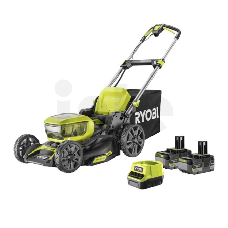 RYOBI RY18LMX46A-250 18V ONE+ bezuhlíková sekačka na trávu, se šířkou záběru 46 cm, (2 x 5,0Ah) 5133005790