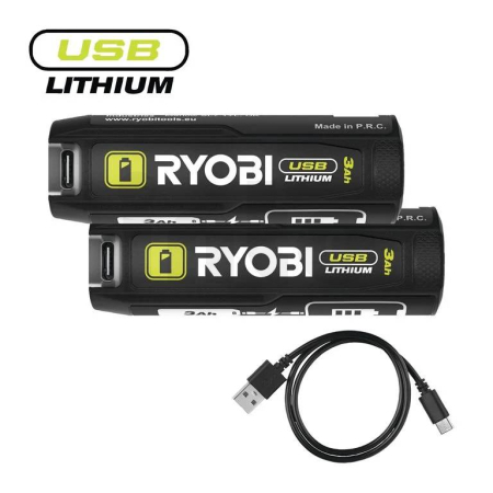 RYOBI RB4L30X2 3,0Ah Akumulátor USB Lithium, 2 ks, 5133006547