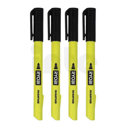 RYOBI RHMFM Černý popisovač s tenkým hrotem, sada 4 ks 5132006705
