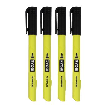 RYOBI RHMFM Černý popisovač s tenkým hrotem, sada 4 ks 5132006705