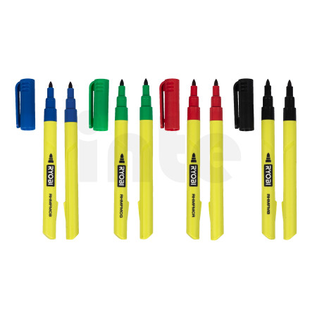 RYOBI RHMFMC Barevný popisovač s tenkým hrotem, sada 4 ks 5132006706