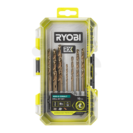 RYOBI RARXHGC10 RX sada kobaltových vrtáků do nerezu a oceli, 10 ks 5132006644