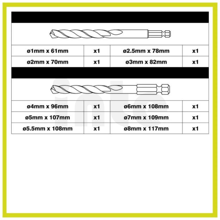 RYOBI RARXHGC10 RX sada kobaltových vrtáků do nerezu a oceli, 10 ks 5132006644