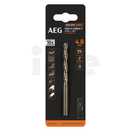 RYOBI AAKHSSCBT AEG HSS-G kobaltový vrták do kovu 4.8mm – 1ks 4932479331