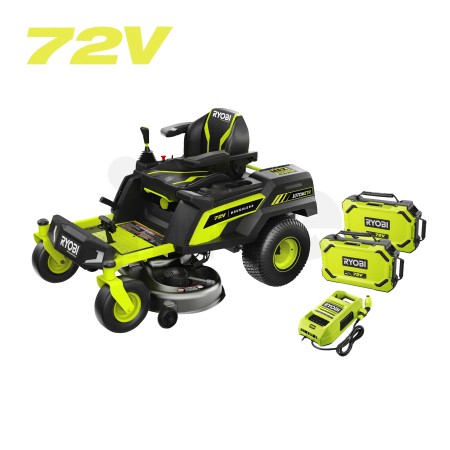 RYOBI RY72ZTRX107 72V Bezuhlíkový zahradní rider s nulovým poloměrem otáčení, šířka záběru 107cm 5133005761